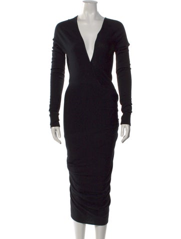 Pre-owned Donna Karan Vintage Midi Length Dress In Black