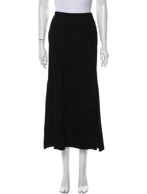 Douglas Hannant Suede Midi Length Skirt Black