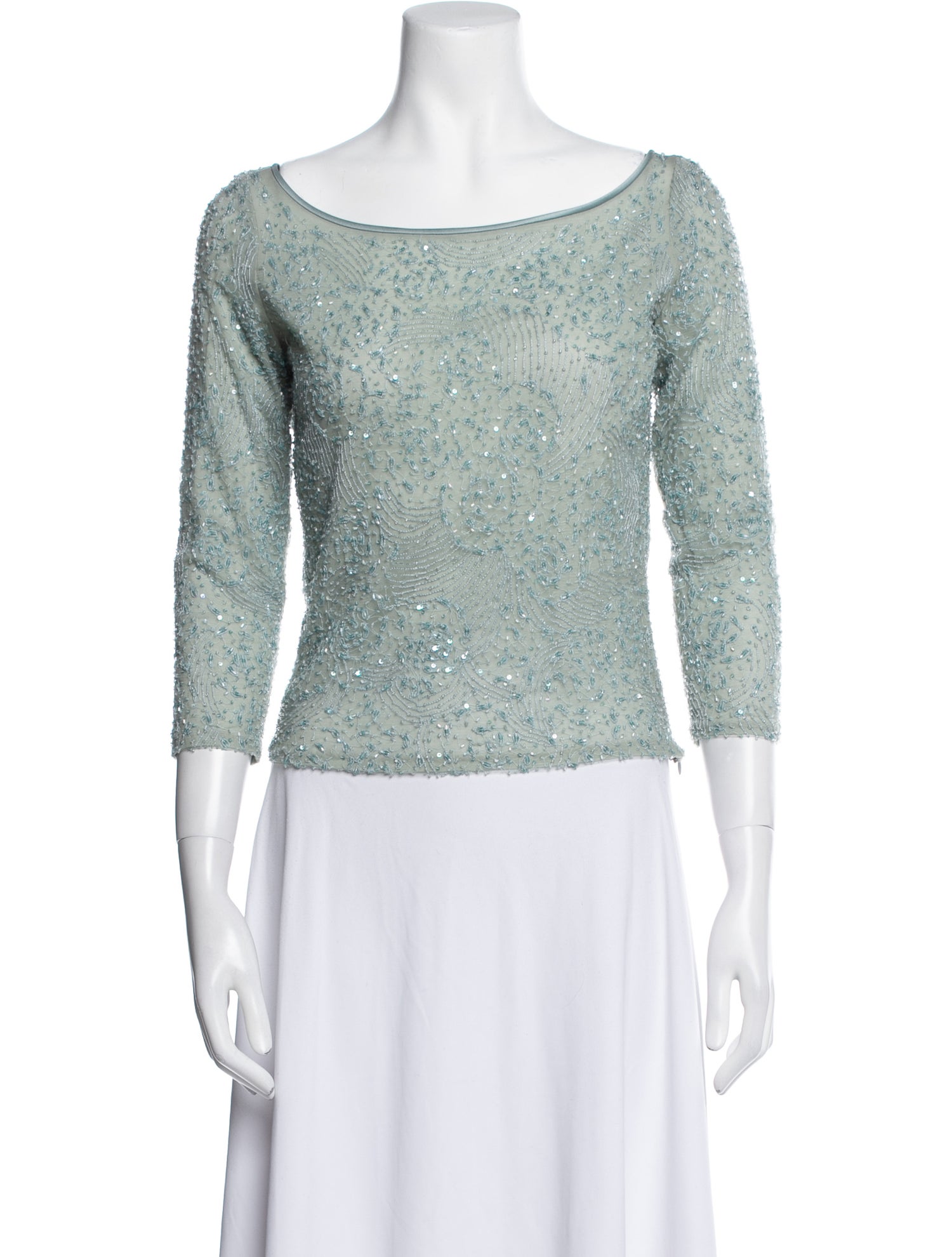 Douglas Hannant Bateau Neckline Three-Quarter Sleeve Top