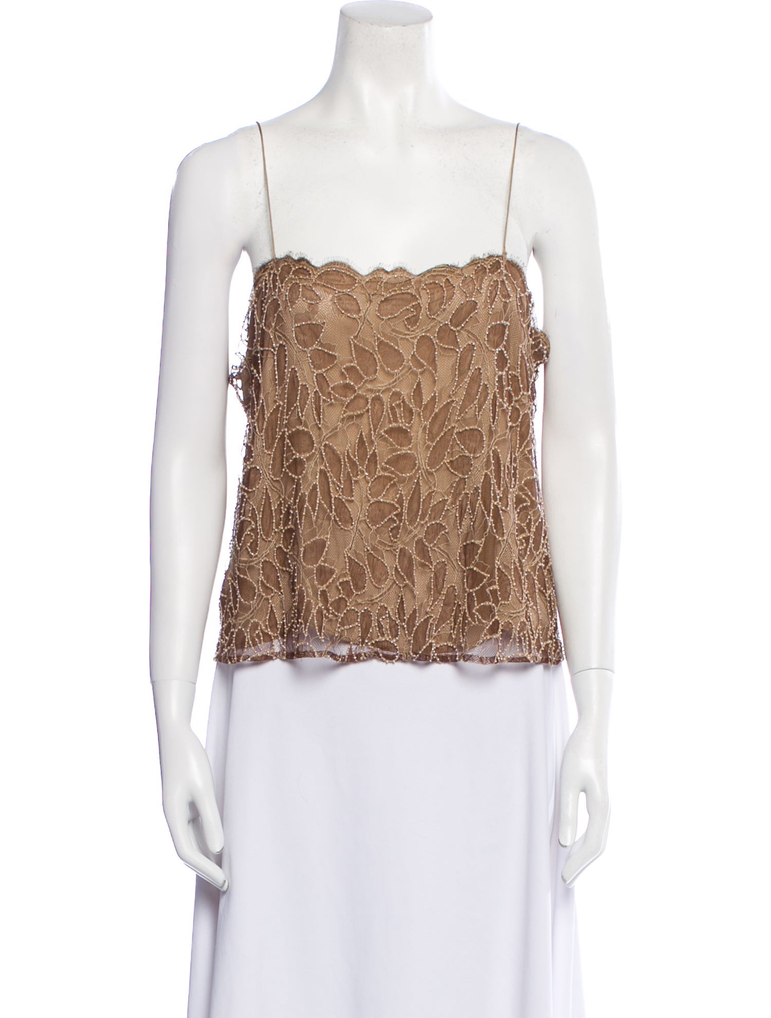 Douglas Hannant Silk Lace Pattern Crop Top