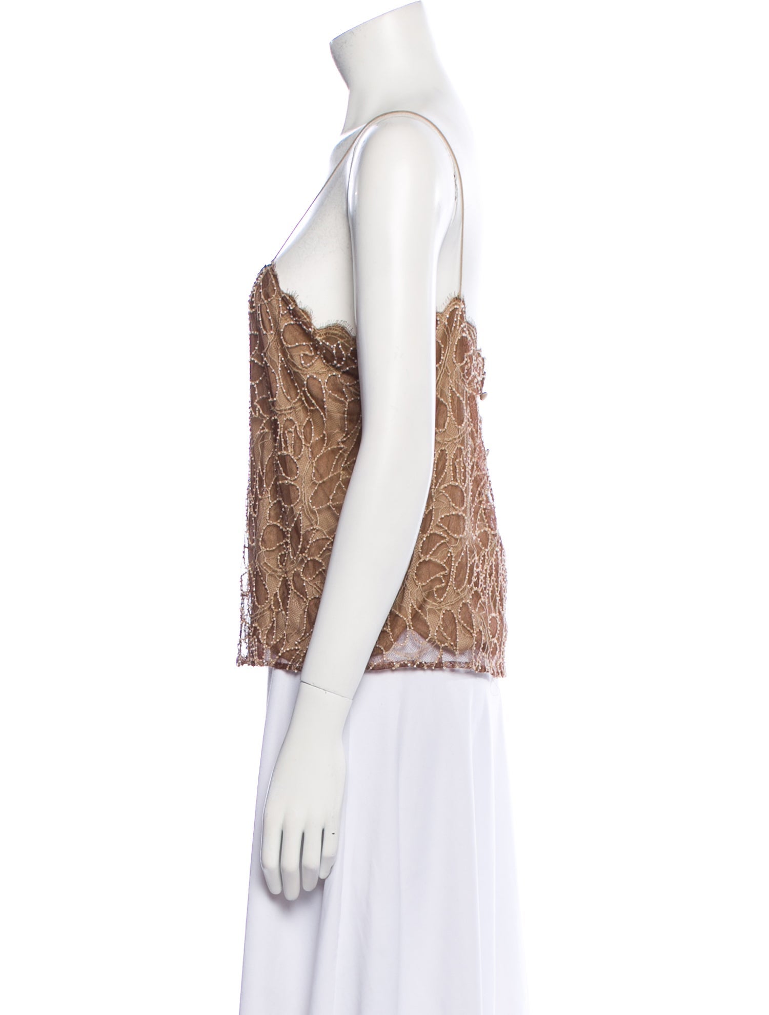 Douglas Hannant Silk Lace Pattern Crop Top