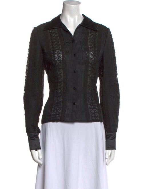 Douglas Hannant Silk Long Sleeve Button-Up Top