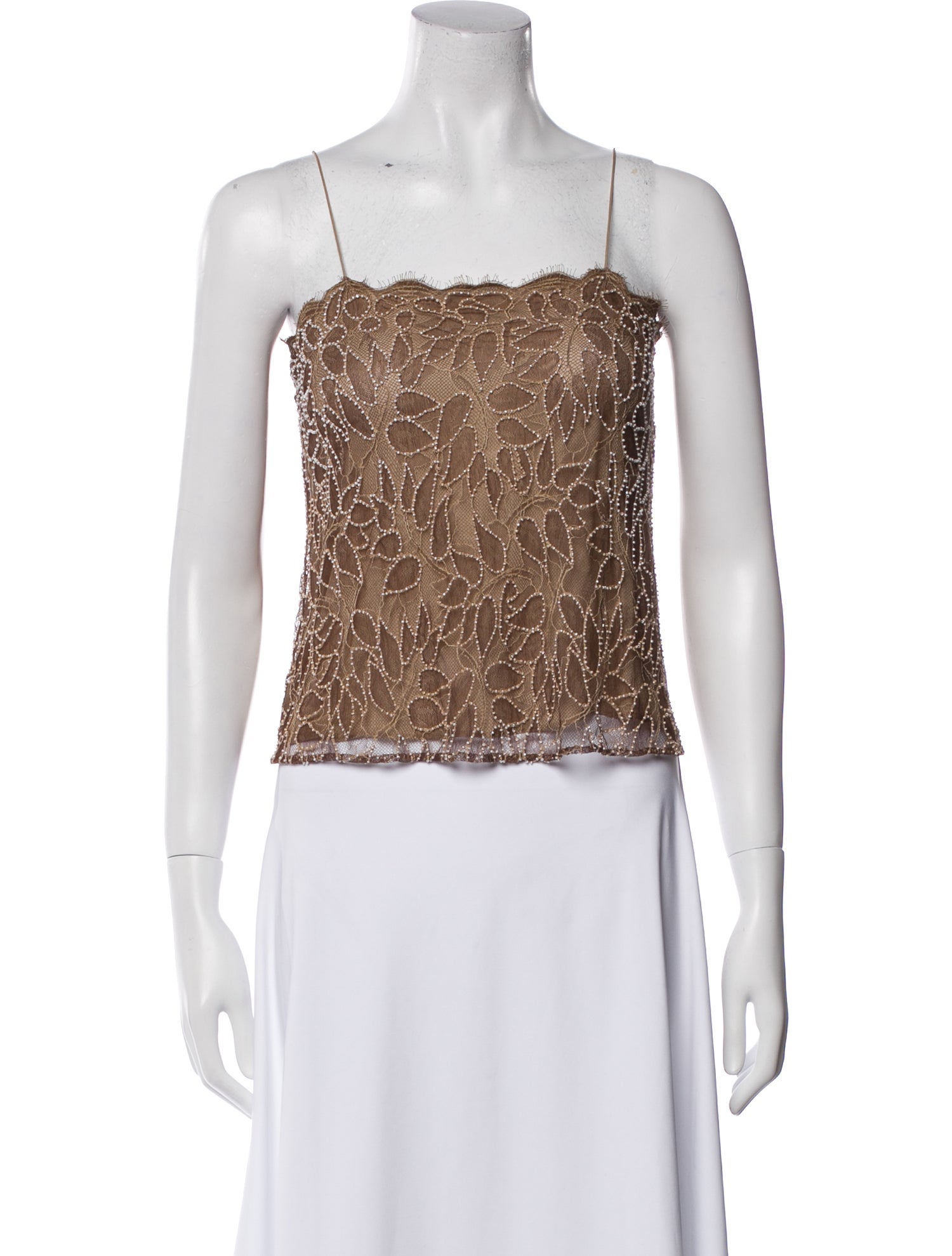 Douglas Hannant Silk Lace Pattern Crop Top