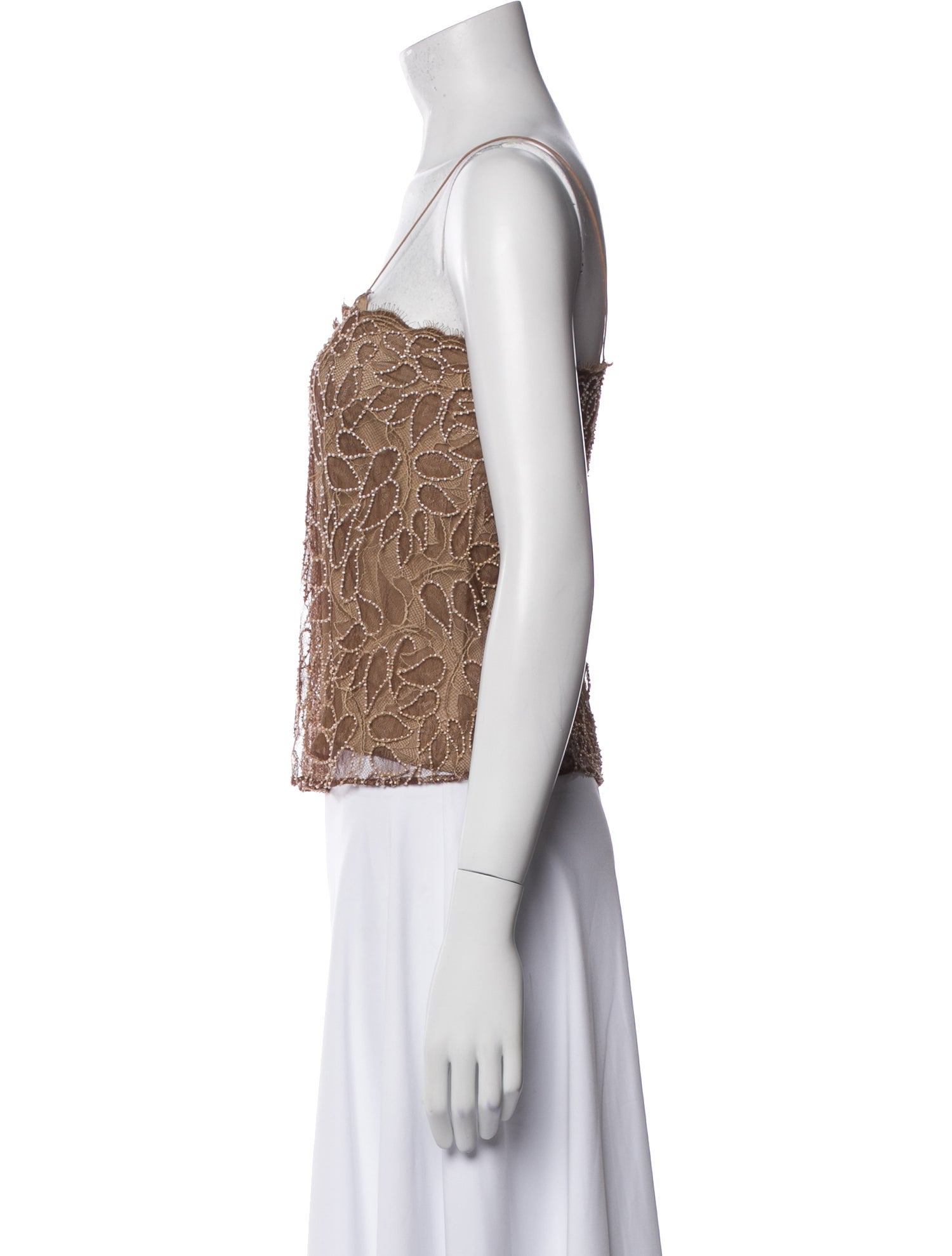 Douglas Hannant Silk Lace Pattern Crop Top