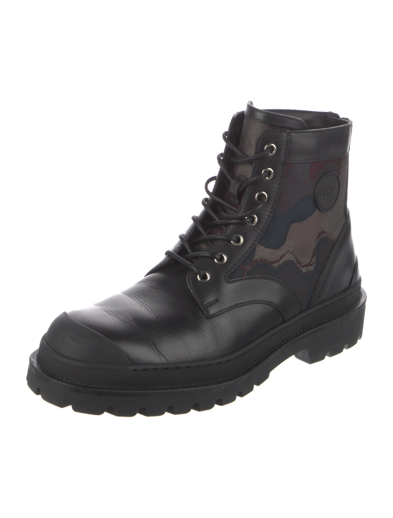 DIOR x Peter Doig Leather Combat Boots