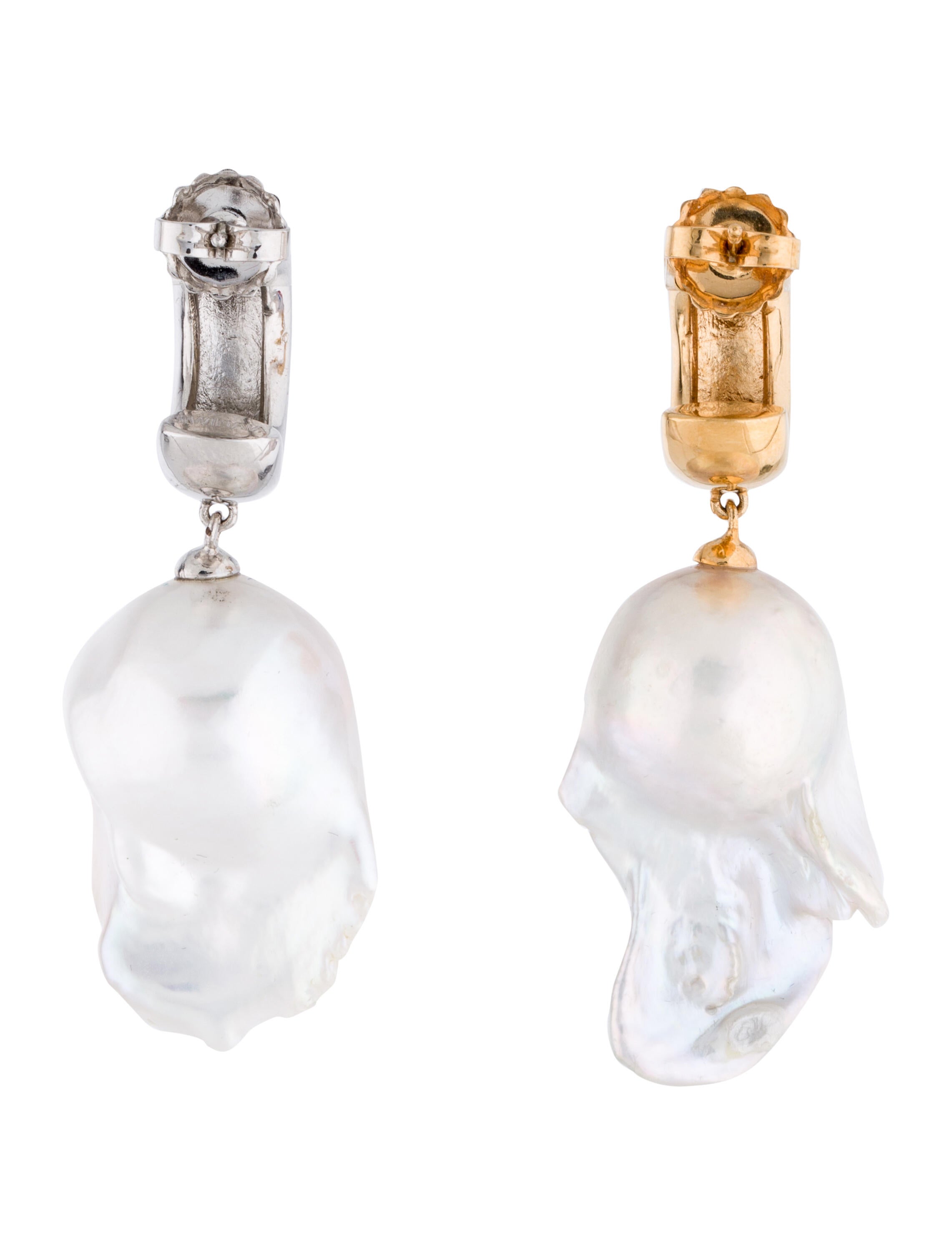 JIWINAIA Pearl Happy & Sad Clown Drop Earrings - White Drop