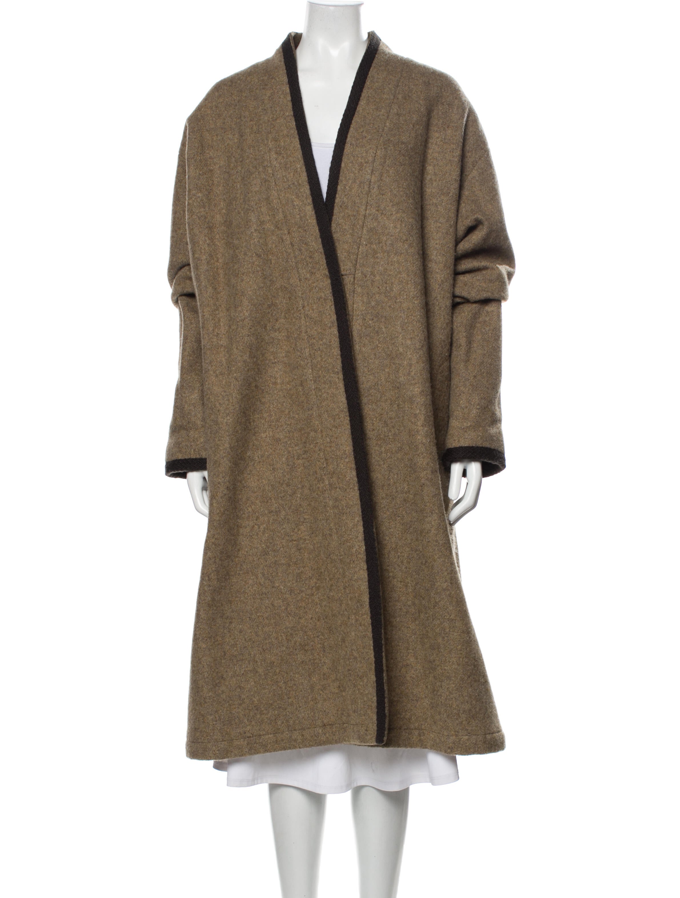 Dries Van Noten Mohair Faux Fur Coat Brown Coats, Clothing DRI89007
