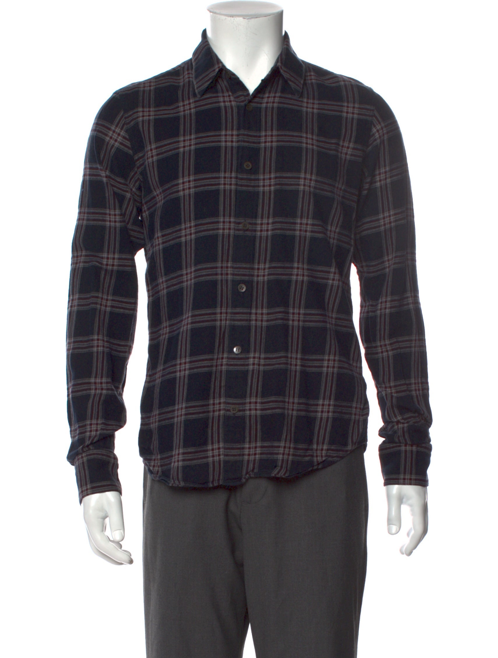 Dries Van Noten Plaid Print Long Sleeve Shirt