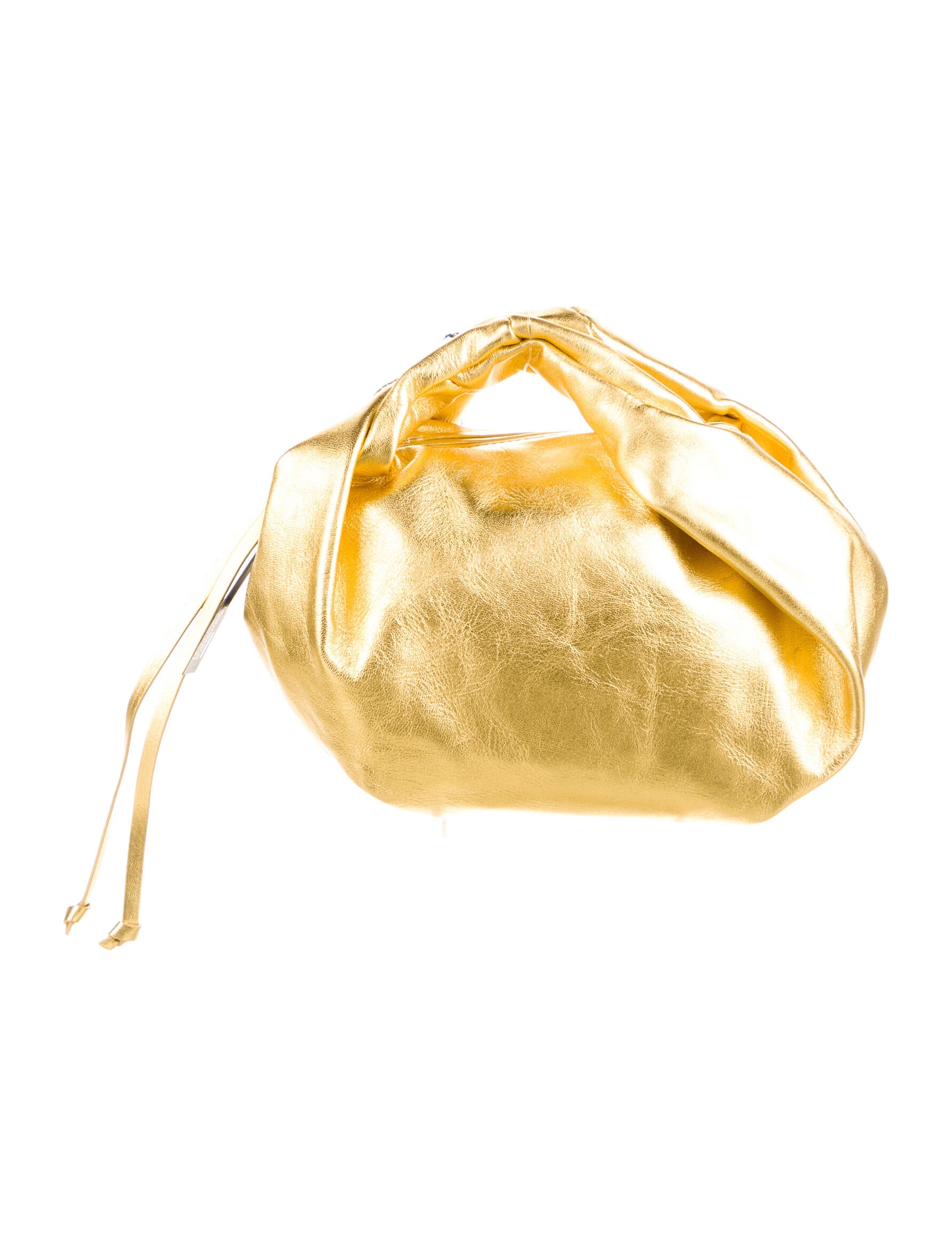 DRIES VAN NOTEN ドリス ゴールド レザー トップハンドル バッグ DRIES VAN NOTEN ドリス ゴールド レザー トップハンドル バッグ