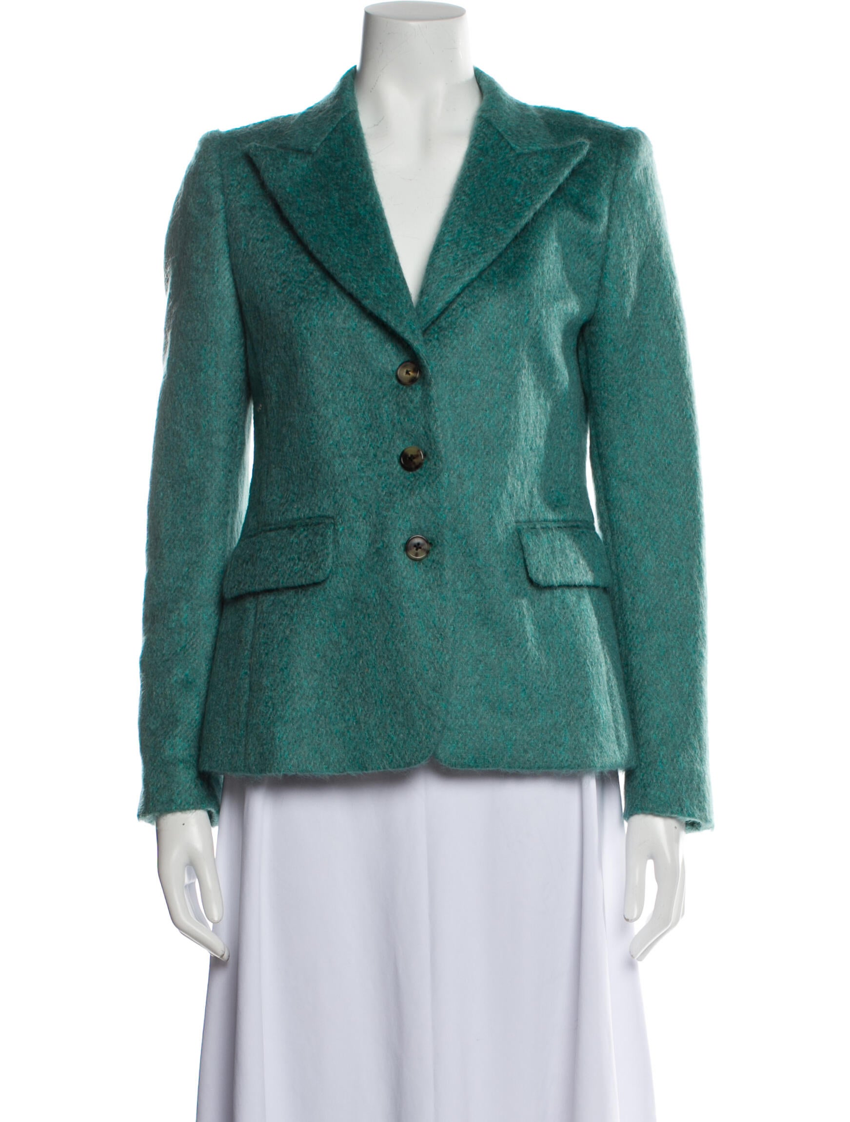 Dries Van Noten Mohair Blazer Green Jackets, Clothing DRI131906