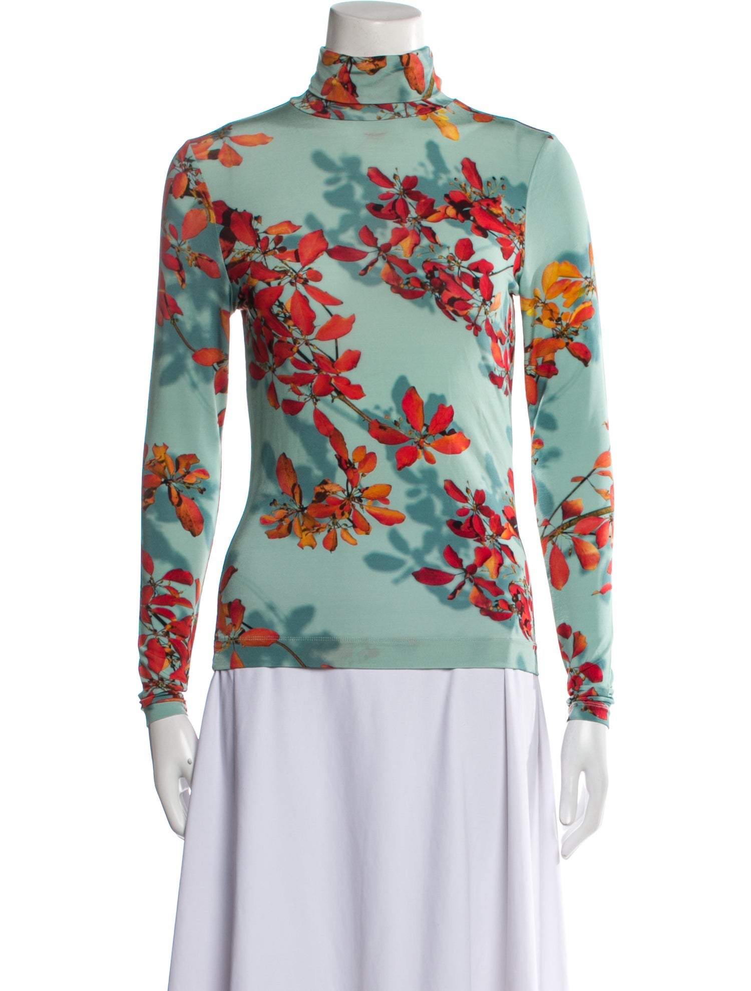 Dries Van Noten Floral Print Turtleneck Sweatshirt