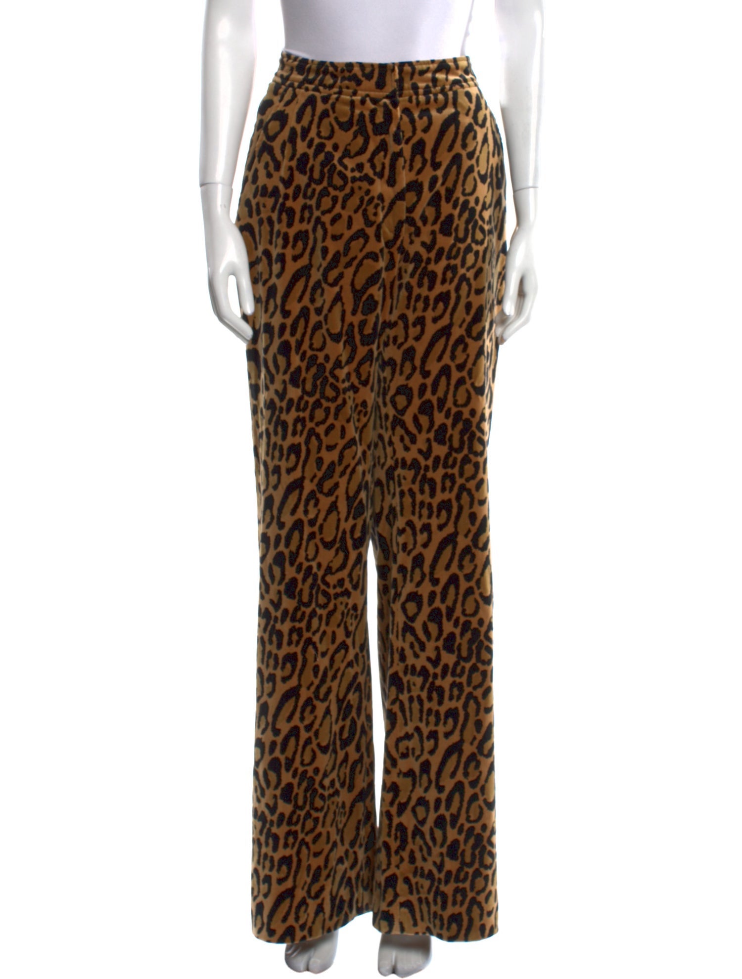 Dries Van Noten Animal Print Wide Leg Pants - Brown, 10.75