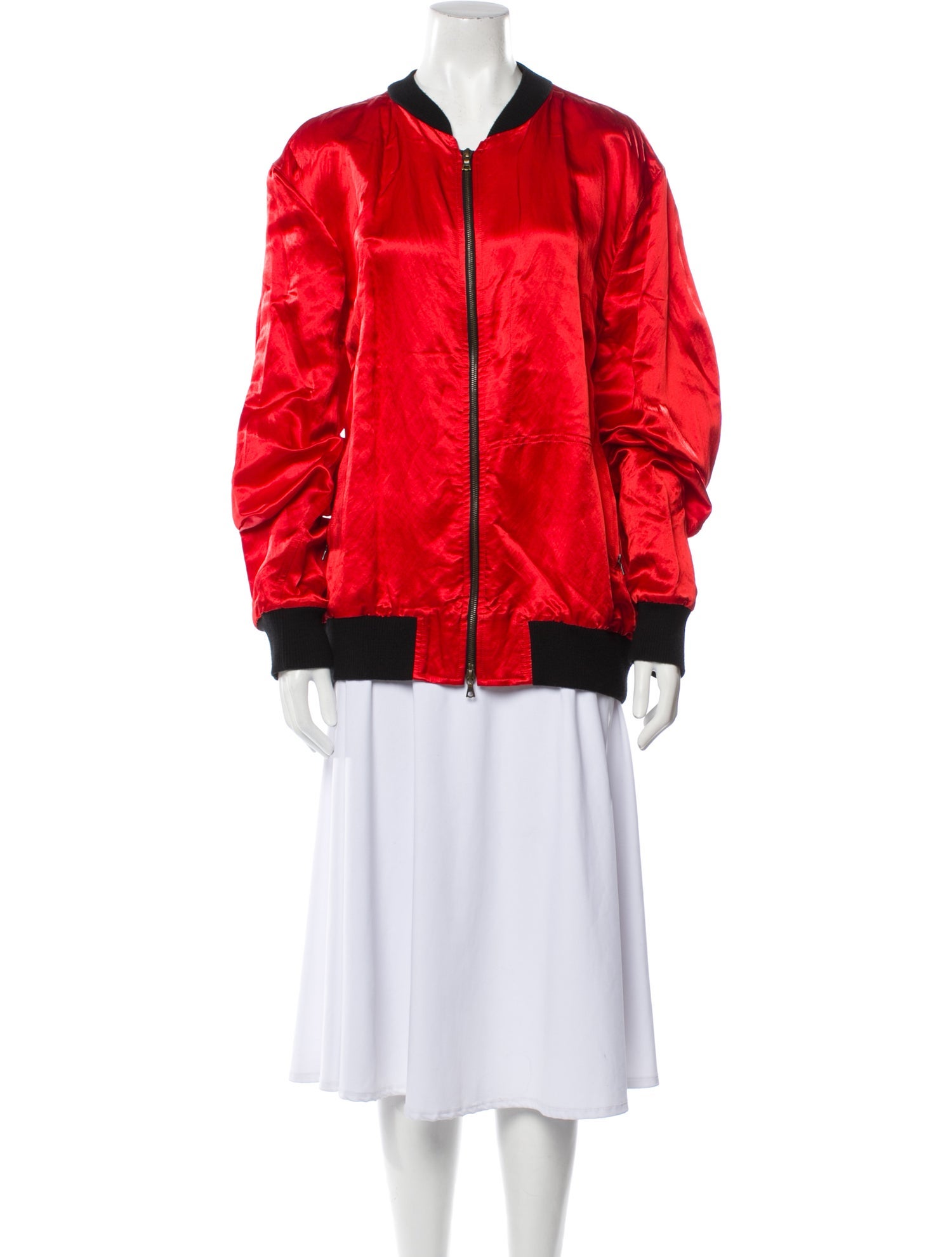 Dries Van Noten Colorblock Pattern Bomber Jacket - Red Jackets 