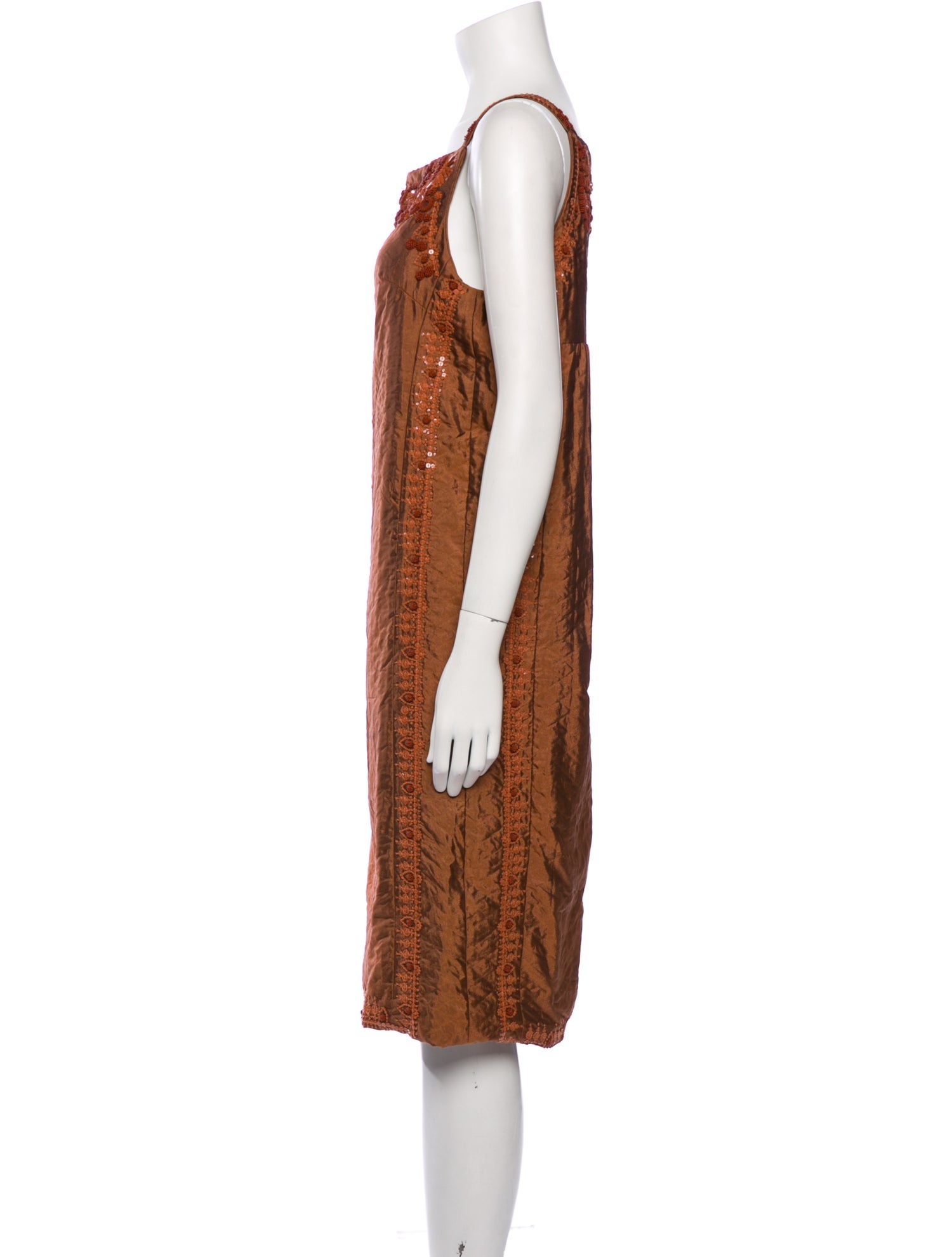 Dries Van Noten Square Neckline Knee-Length Dress