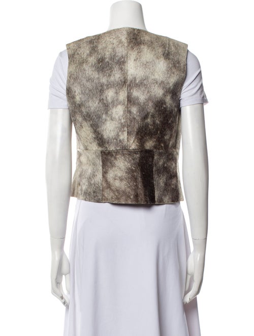 Dries Van Noten Leather Animal Print Vest