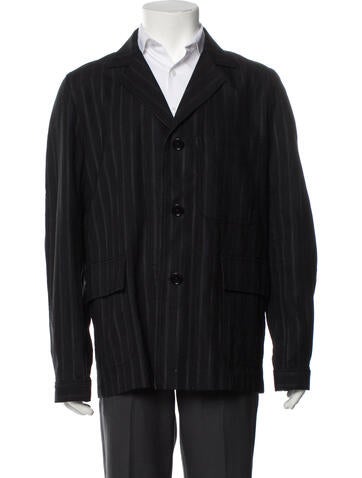 Dries Van Noten Outerwear Striped Peacoat Us40, It50 | L