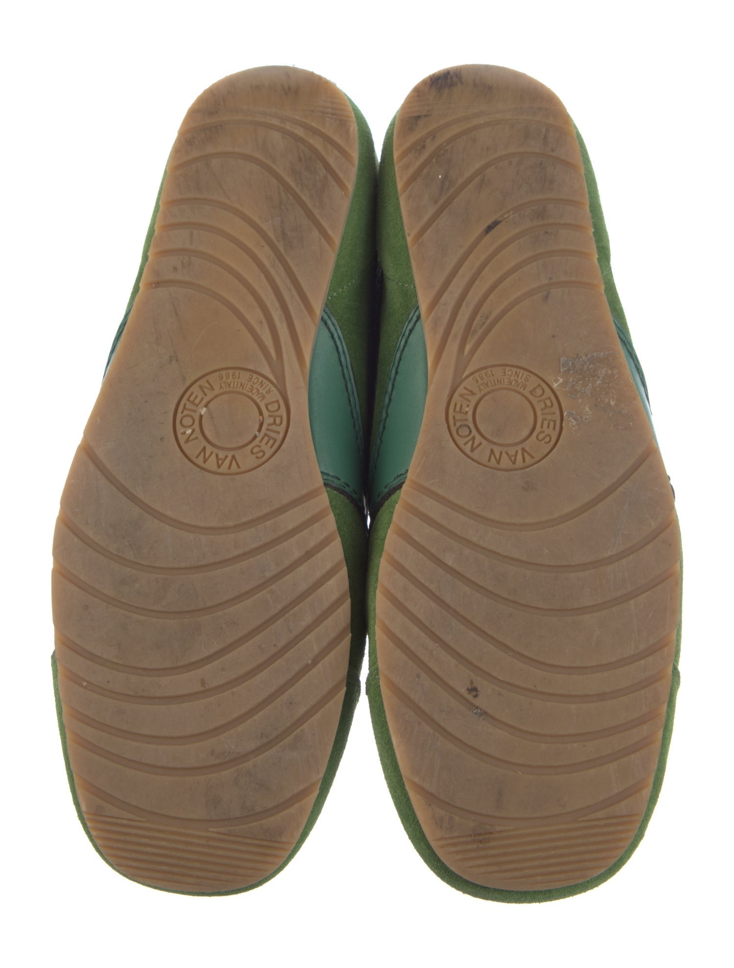Dries Van Noten Suede Sneakers - Green Sneakers, Shoes - DRI155484