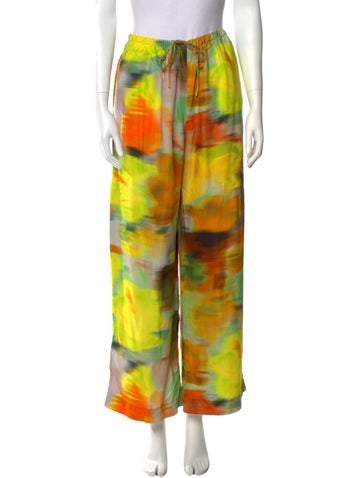 Dries Van Noten Pants Tie-Dye Print Wide Leg Us6, Fr38 | M