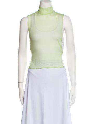 Dries Van Noten Tops Silk Turtleneck Crop Top Us4, Fr36 | S