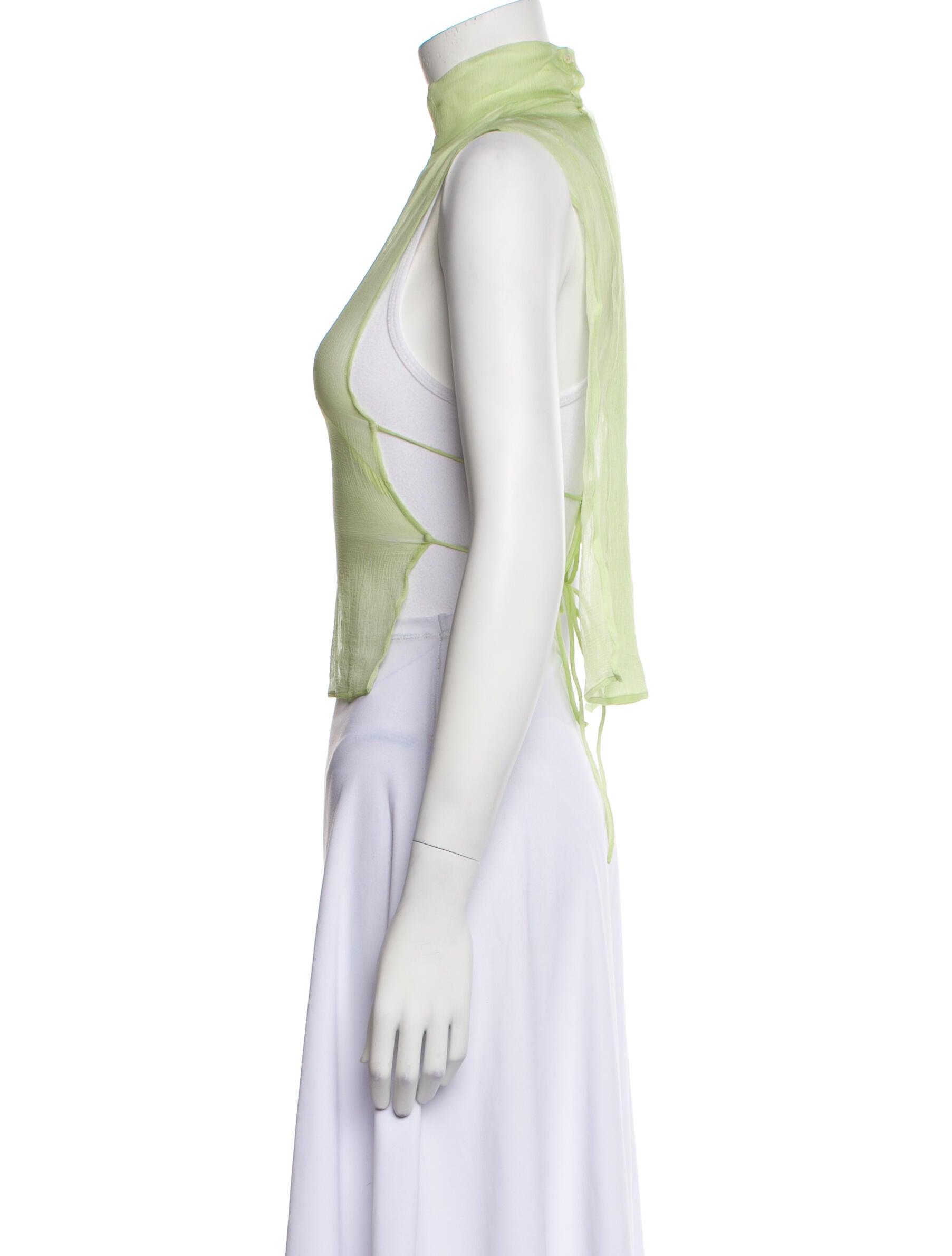 Dries Van Noten Silk Turtleneck Crop Top w/ Tags