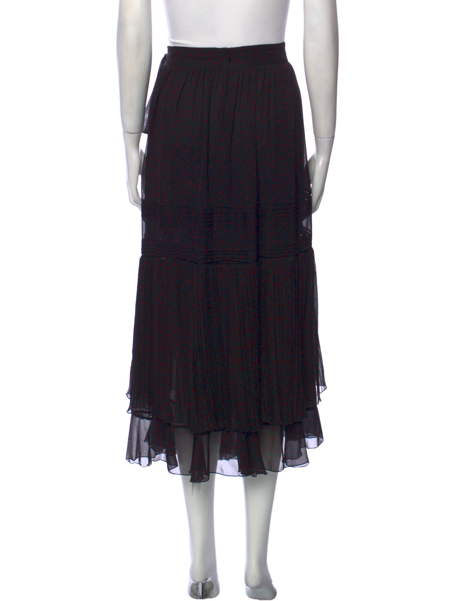 ［25ss新作］Dries Van Noten Nylon Skirt With Ruffles DRIES VAN NOTEN Wrap-effect ruffled floral-print crepe skirt