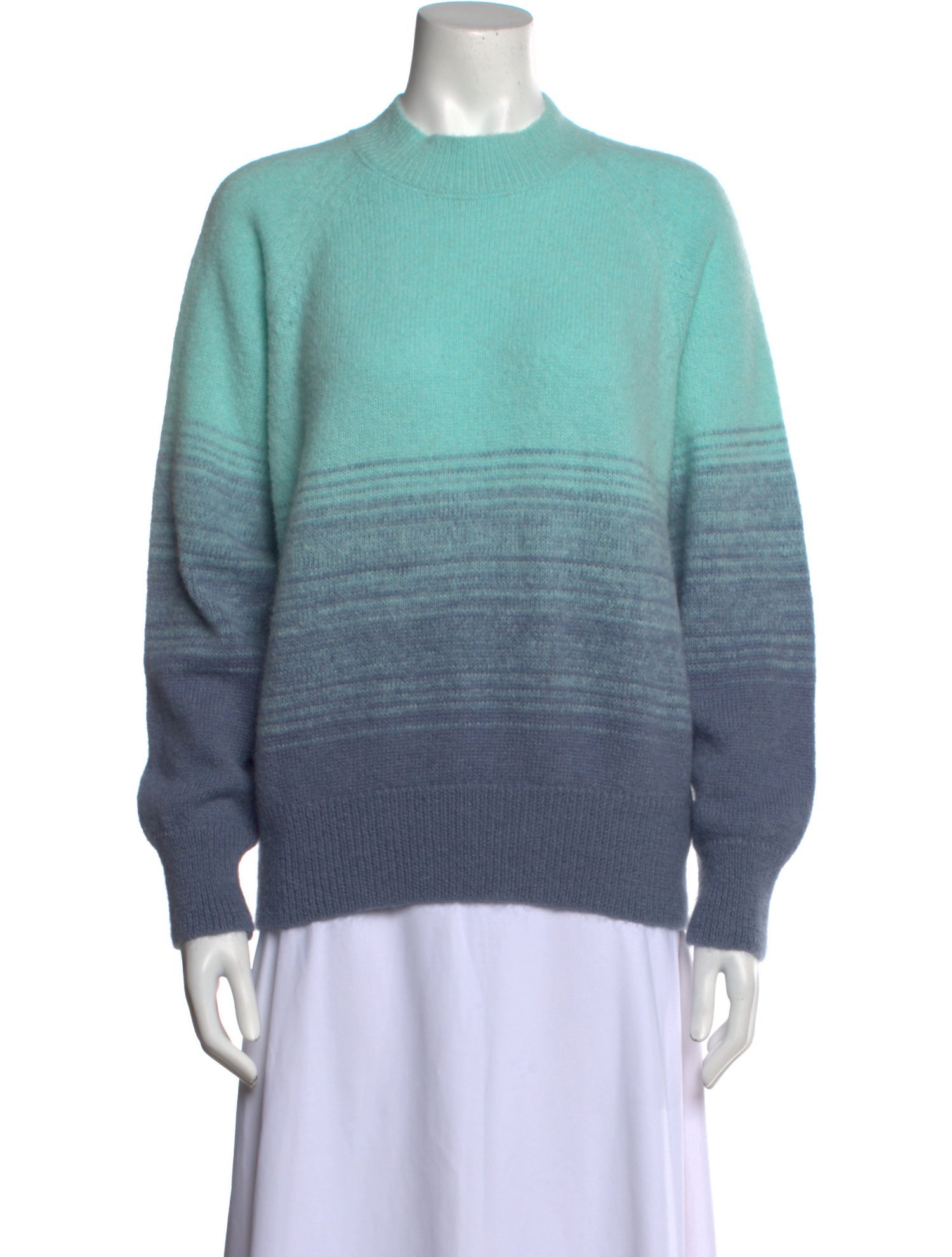 Dries Van Noten Striped Mock Neck Sweater