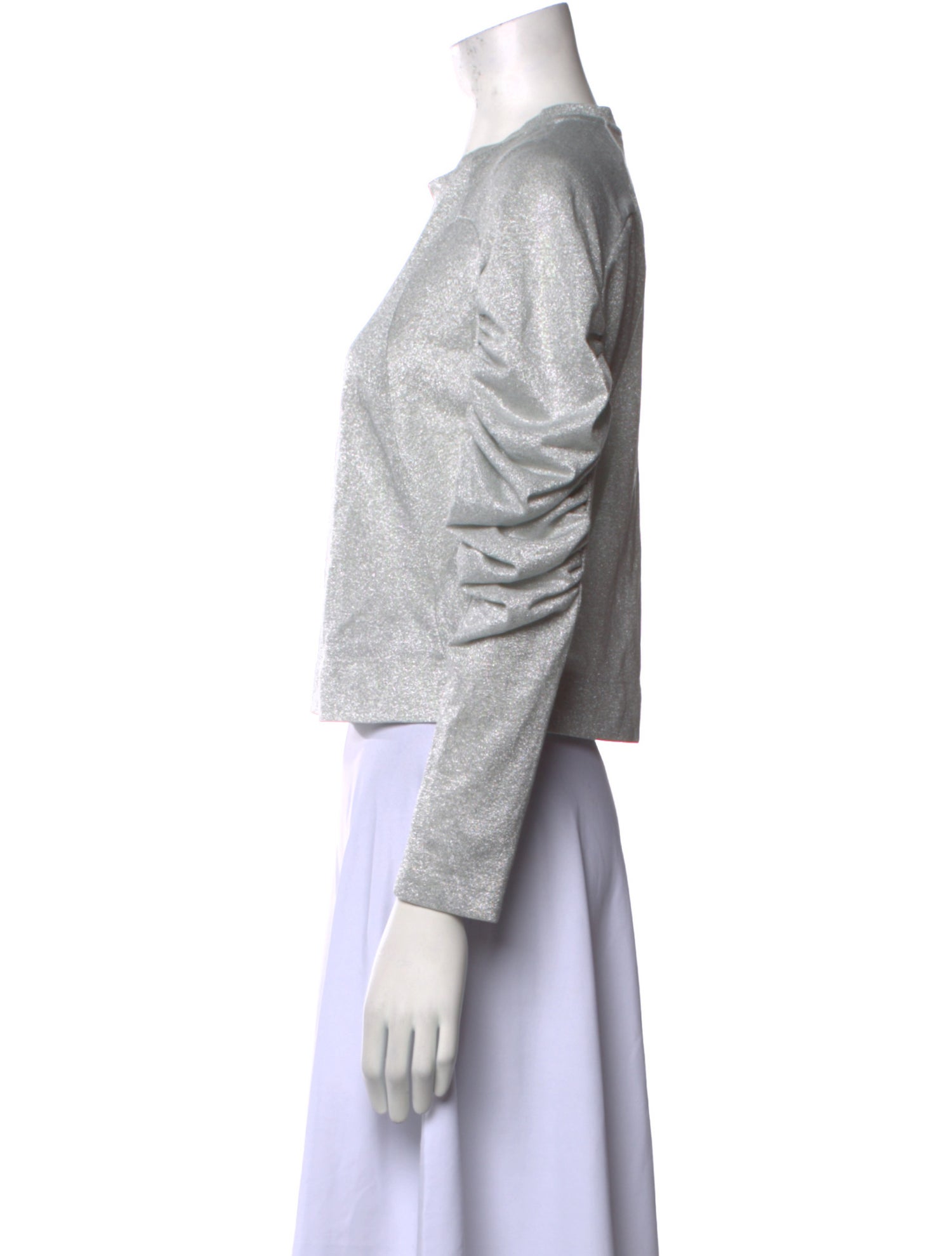 Dries Van Noten Crew Neck Long Sleeve Crop Top