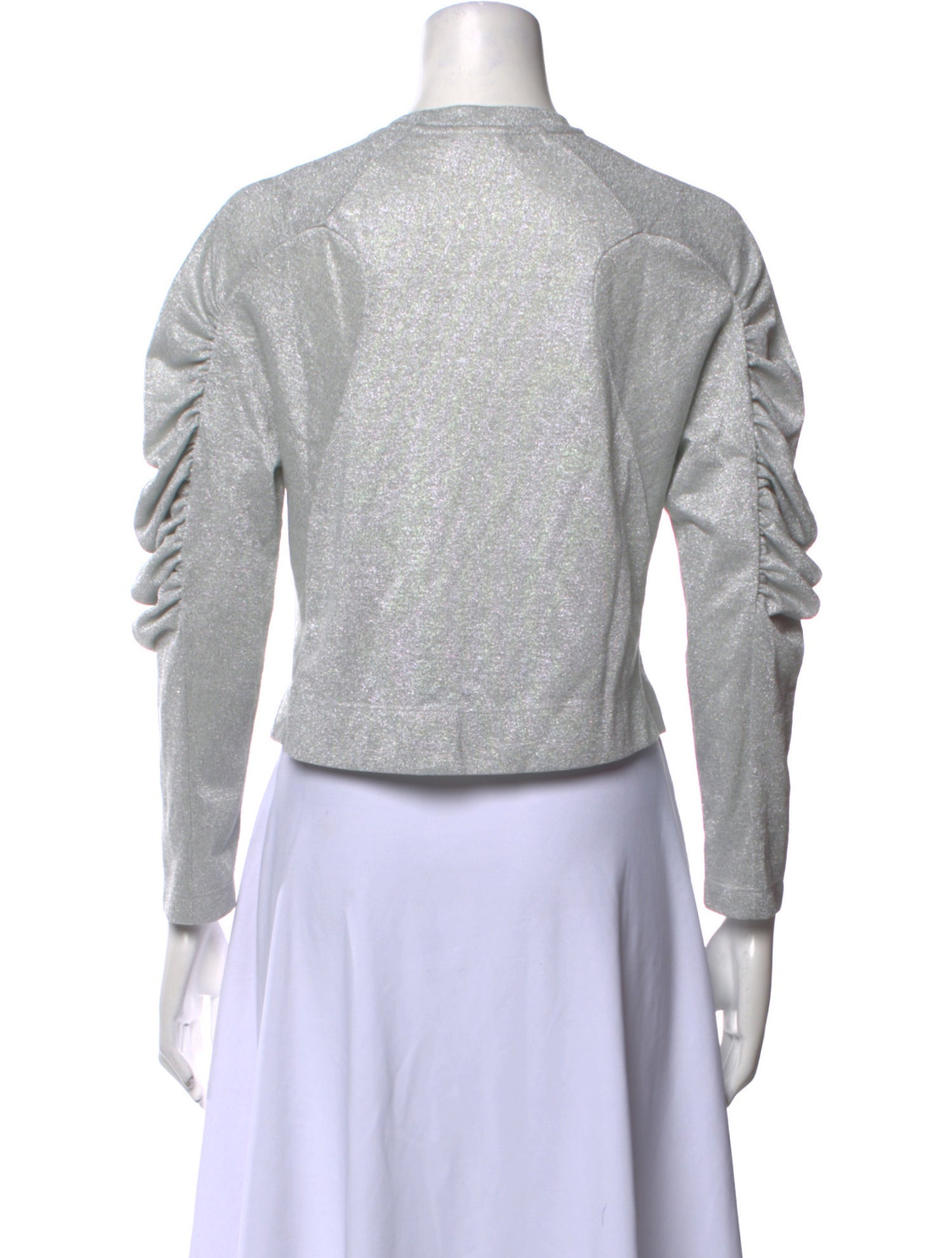 Dries Van Noten Crew Neck Long Sleeve Crop Top