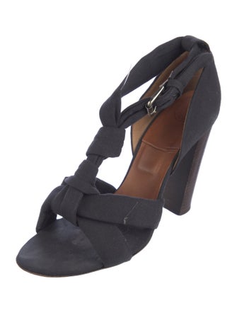 Dries Van Noten Canvas T-Strap Sandals