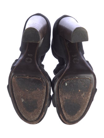 Dries Van Noten Canvas T-Strap Sandals