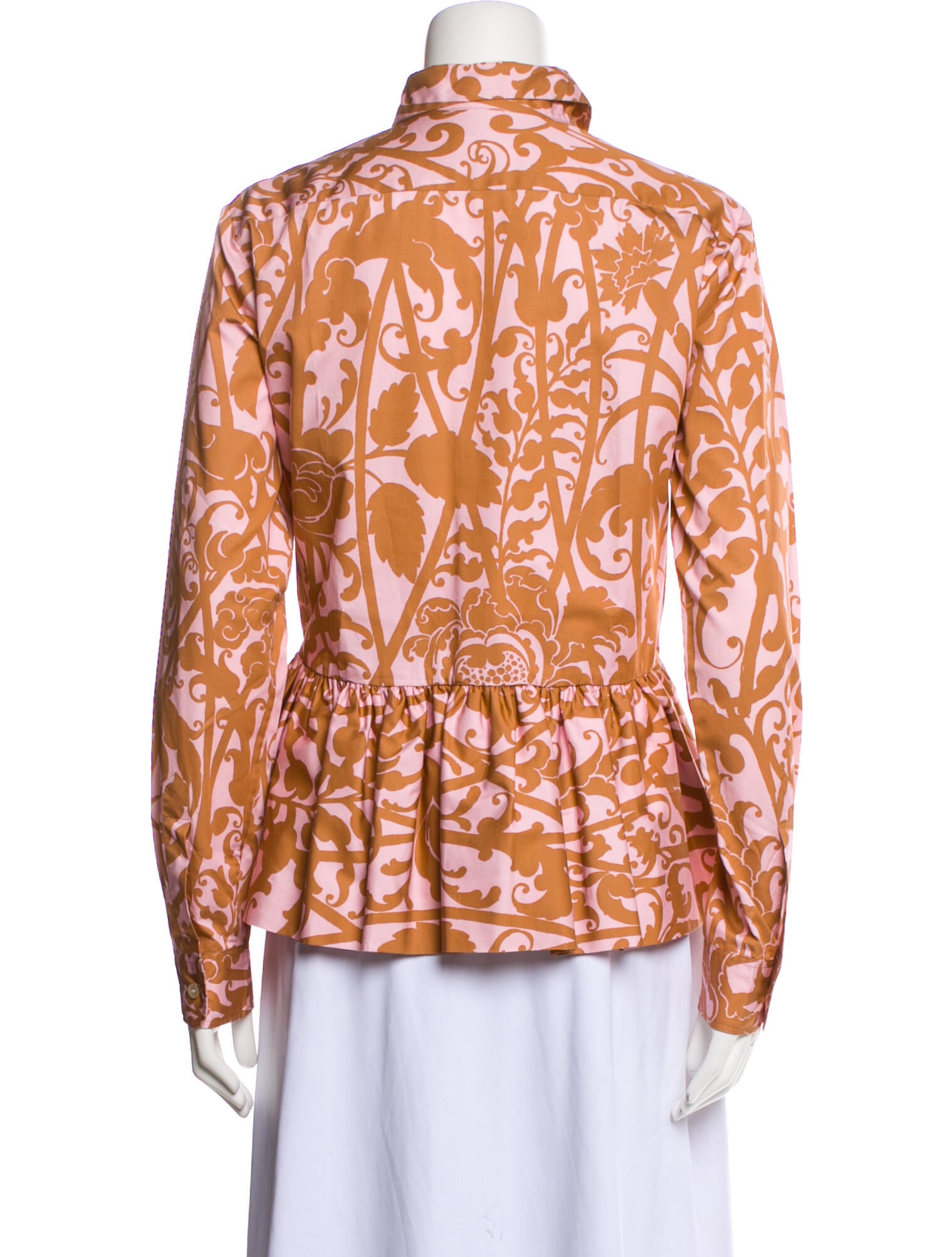 Dries Van Noten Printed Long Sleeve Button-Up Top