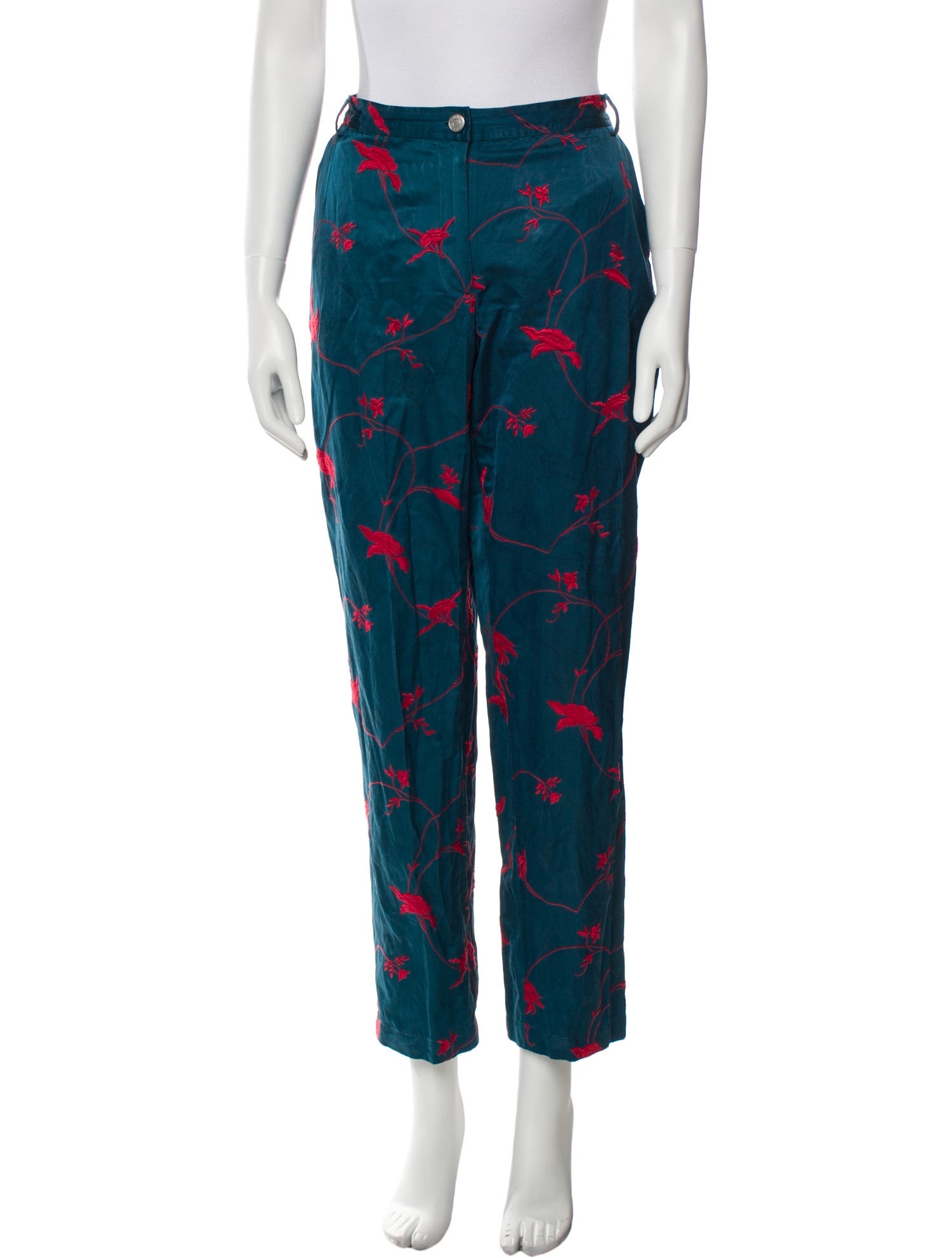 Dries Van Noten Floral Print Straight Leg Pants