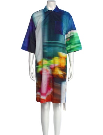 Dries Van Noten Tie-Dye Print Knee-Length Dress