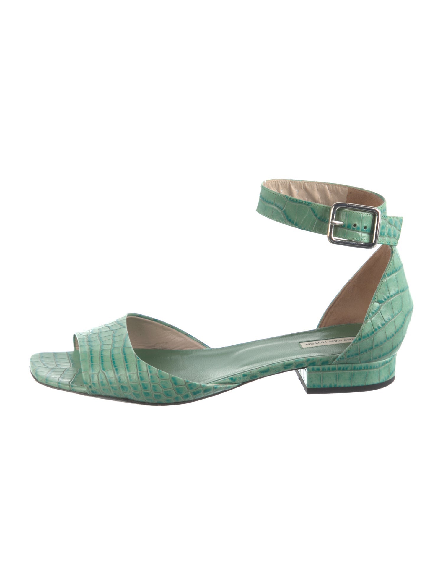 Dries Van Noten Leather Animal Print Sandals