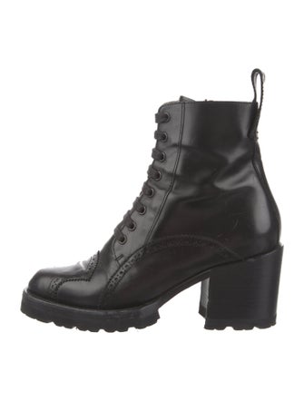 Dries Van Noten Leather Combat Boots