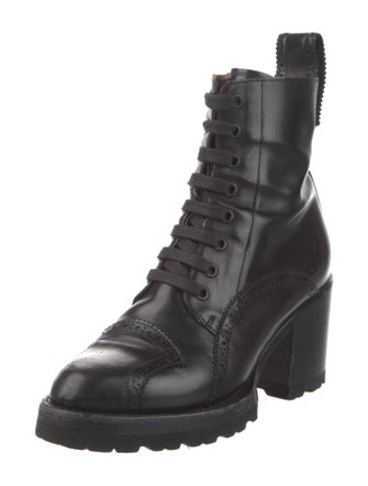 Dries Van Noten Leather Combat Boots