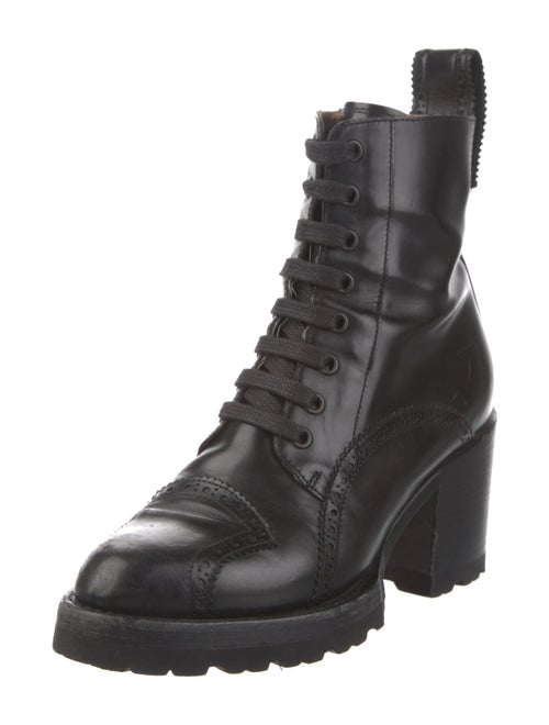 Dries Van Noten Leather Combat Boots
