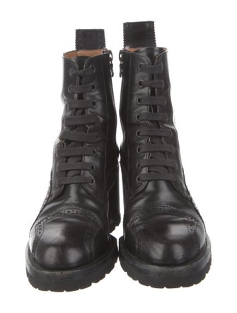Dries Van Noten Leather Combat Boots
