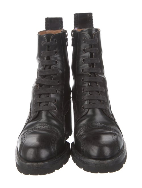 Dries Van Noten Leather Combat Boots