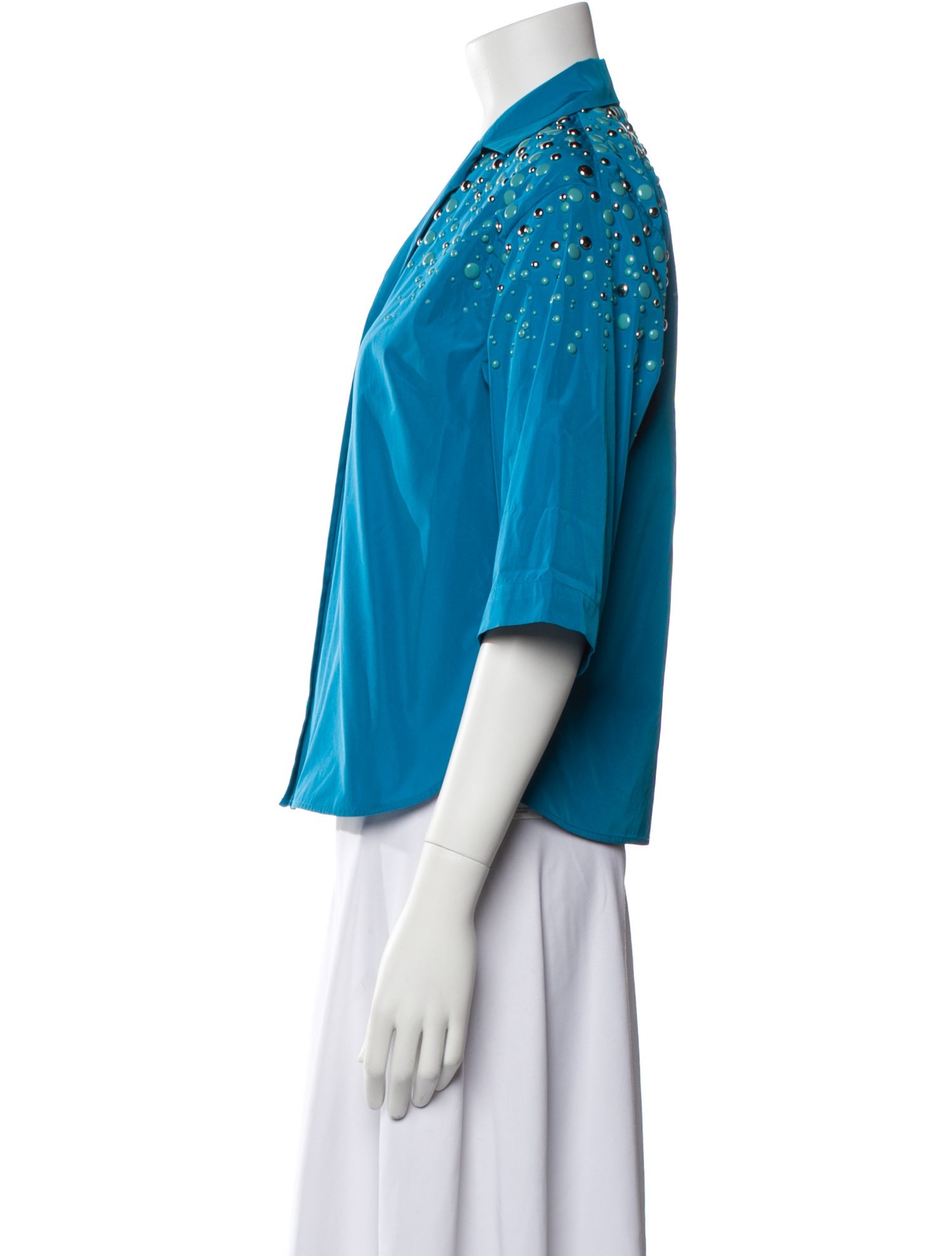 Dries Van Noten Three-Quarter Sleeve Button-Up Top