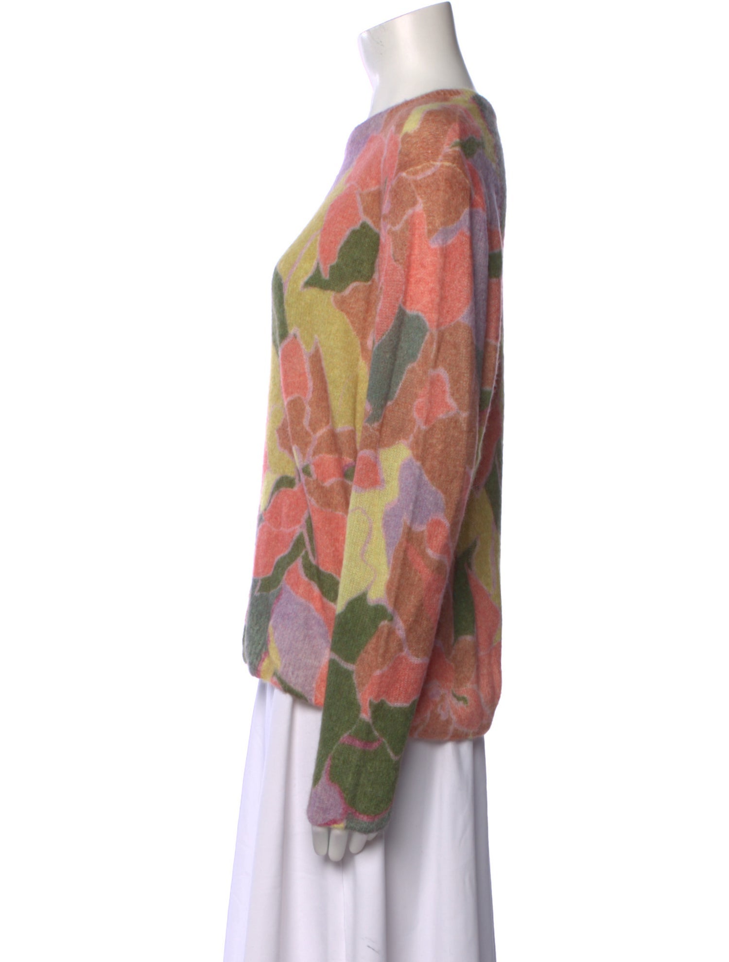 Dries Van Noten Alpaca Floral Print Sweater