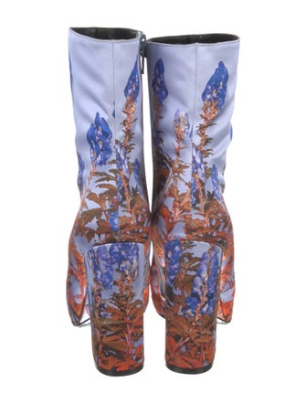 Dries Van Noten Satin Printed Boots