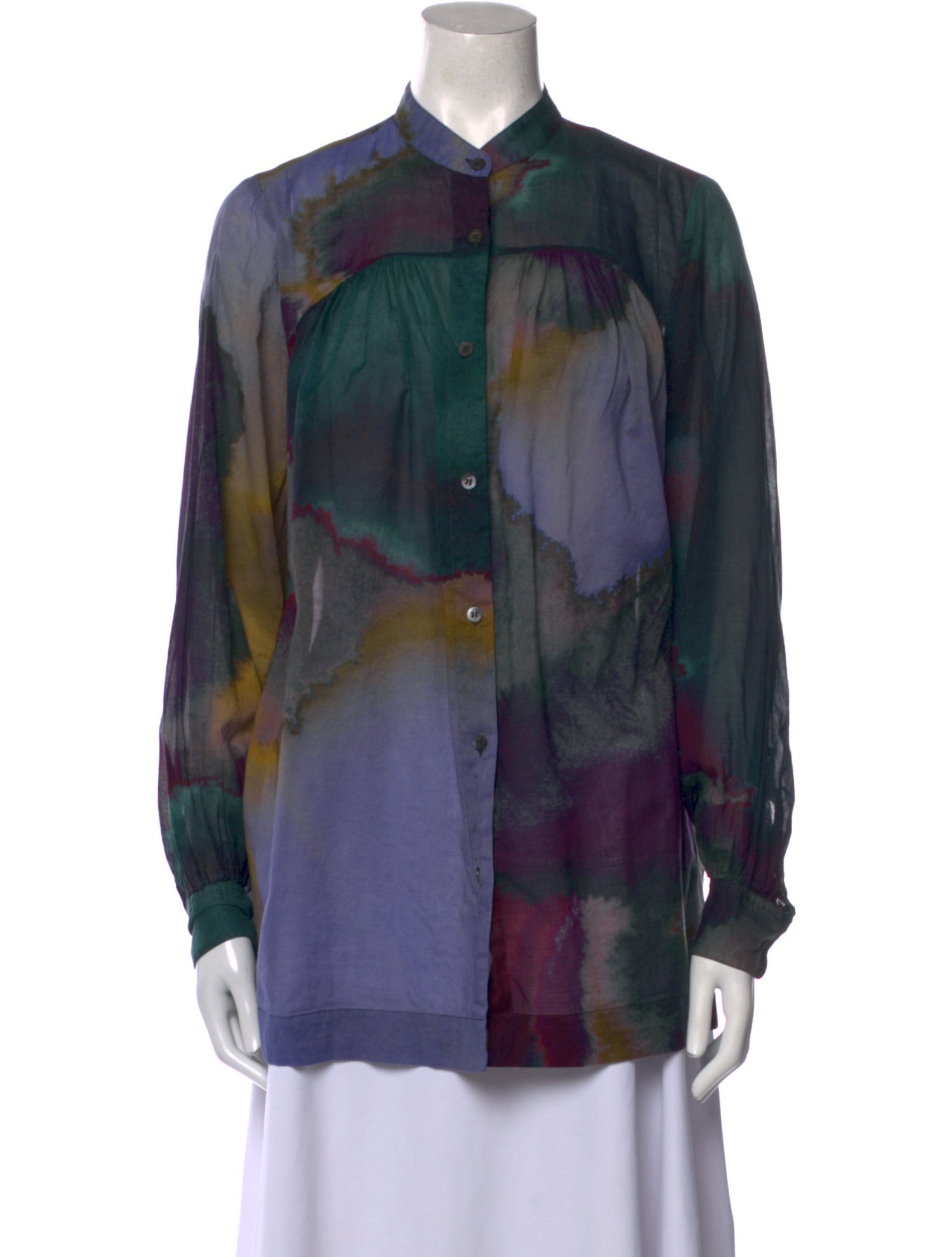 Dries Van Noten Printed Mock Neck Tunic