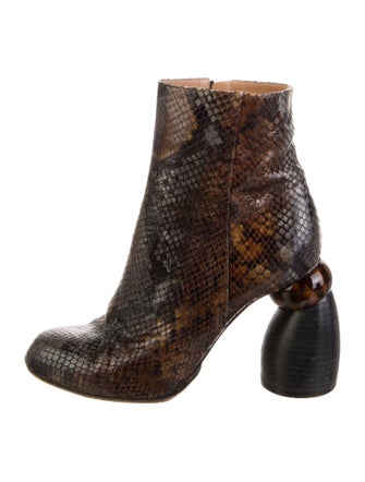 Dries Van Noten Snakeskin Animal Print Boots
