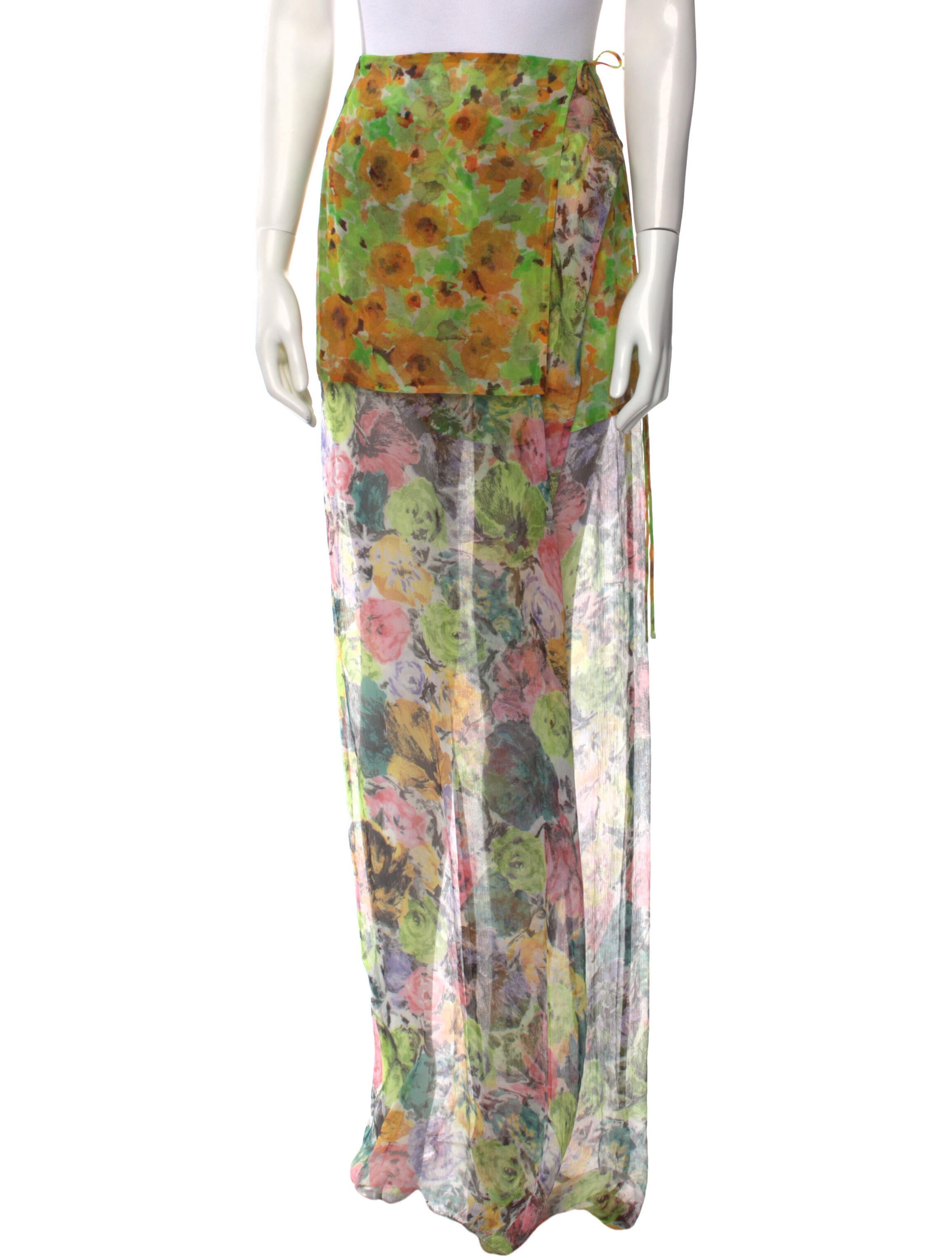 【送料&関税込】Dries Van Noten Long Skirt Black Layered lace-trimmed crepe maxi skirt | DRIES VAN