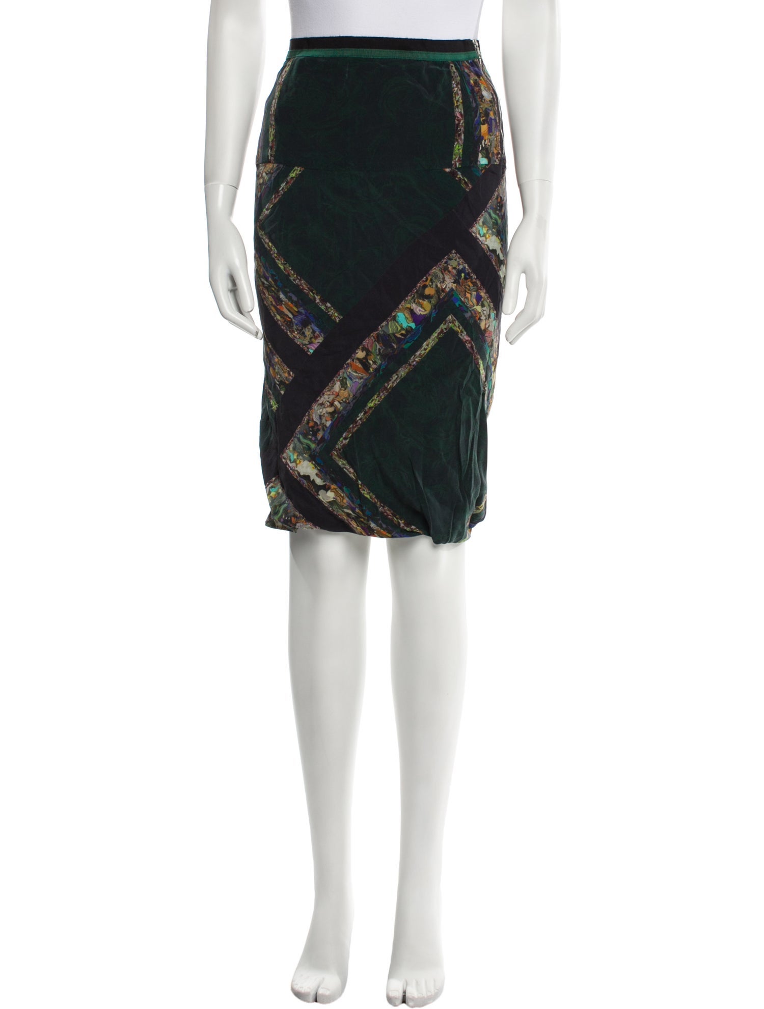 Dries Van Noten Silk Knee-Length Skirt