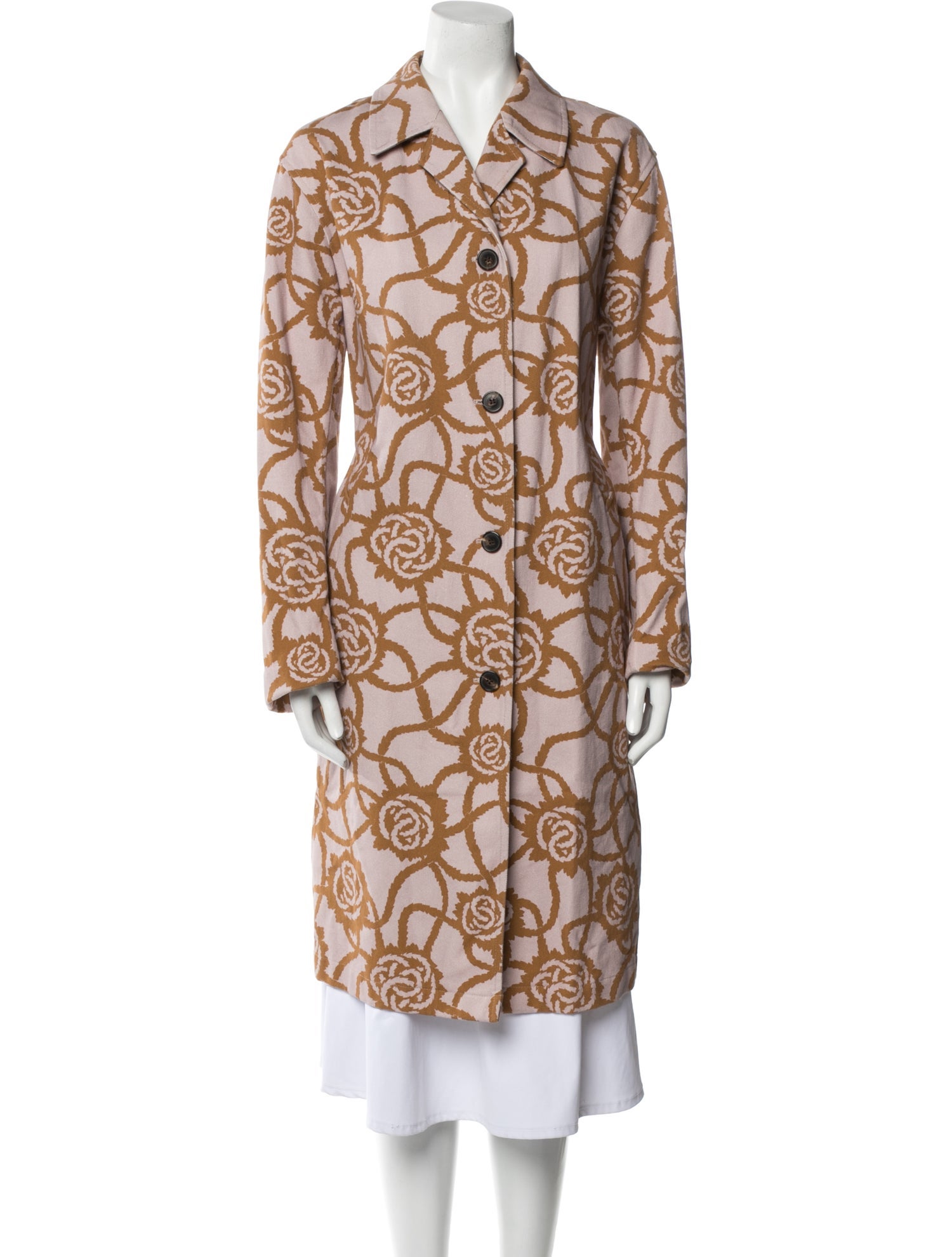 Dries Van Noten Floral Print Trench Coat