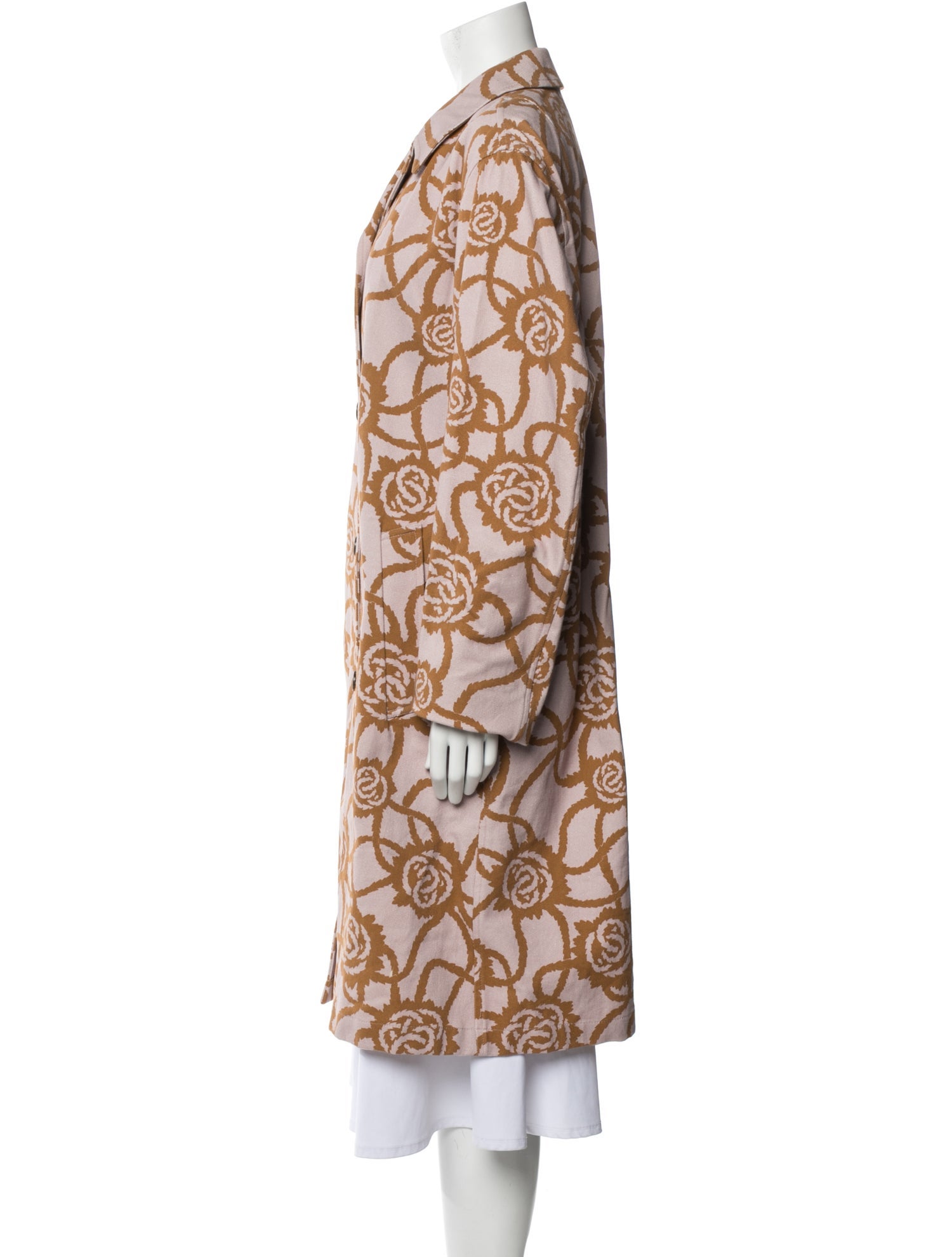 Dries Van Noten Floral Print Trench Coat