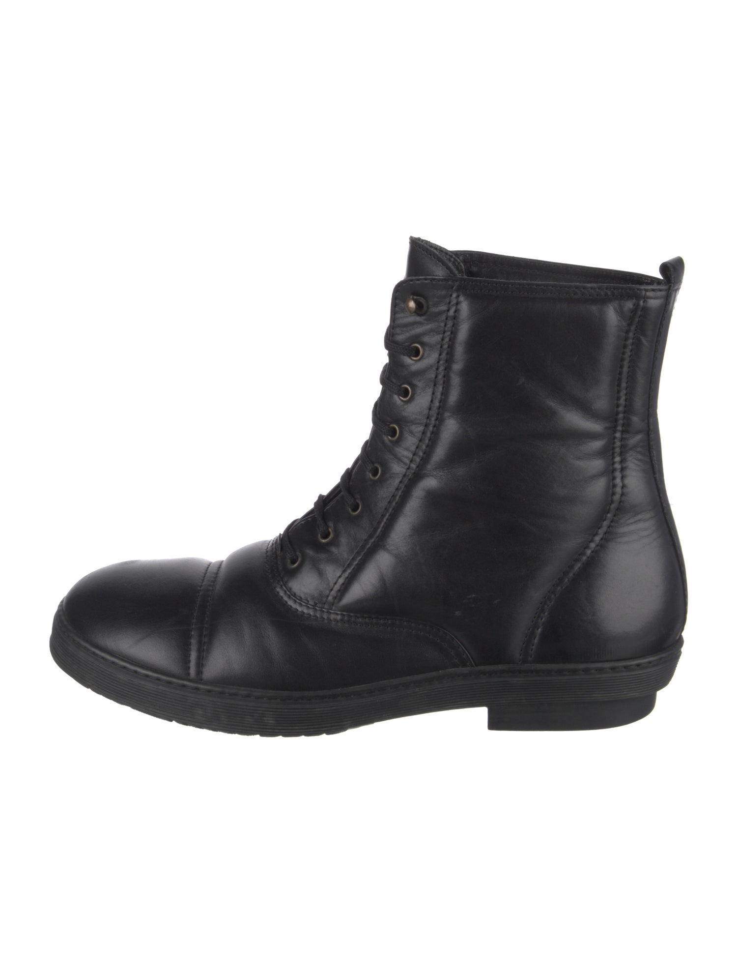 Dries Van Noten Leather Combat Boots