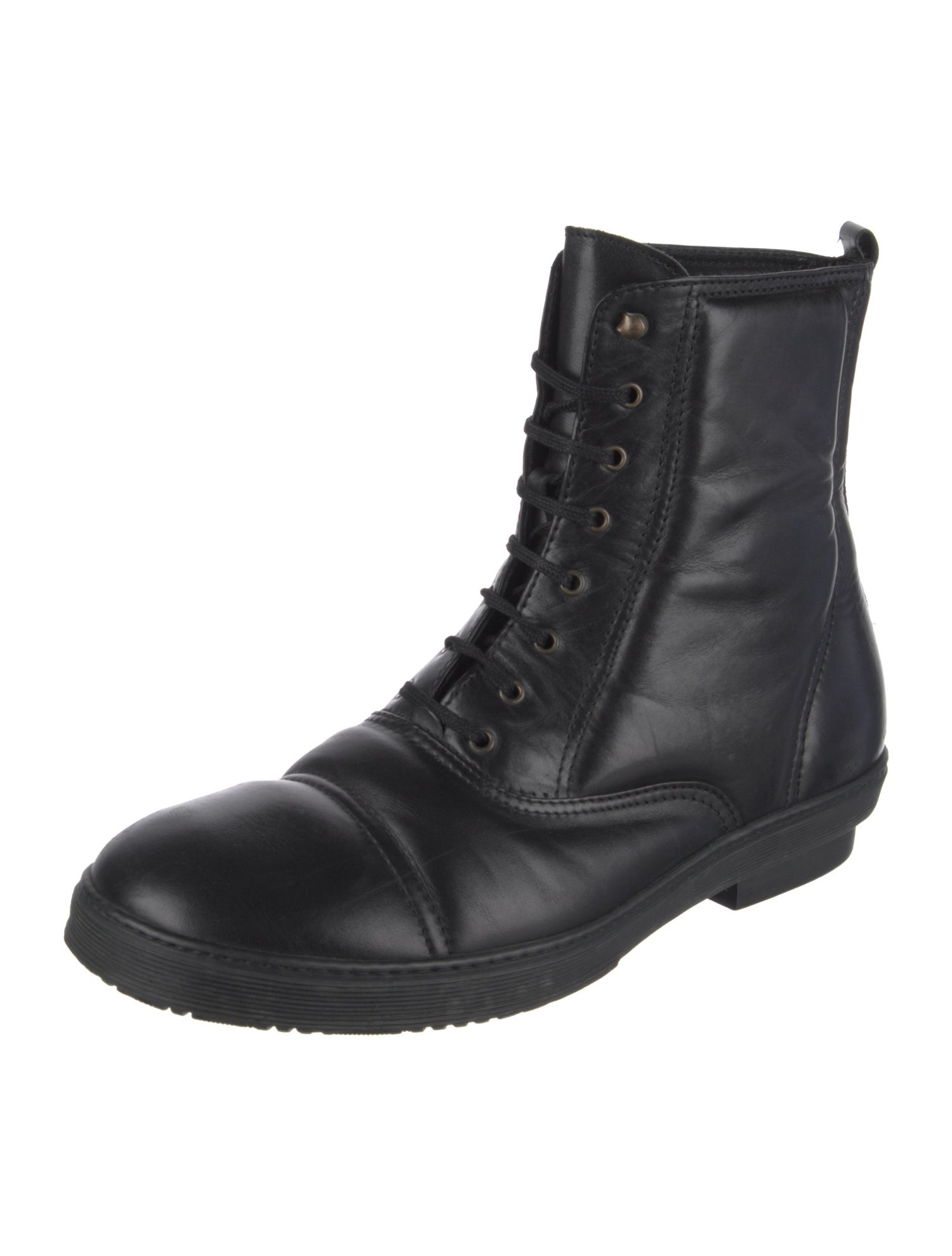 Dries Van Noten Leather Combat Boots